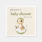 Niedliches Schlagen Dinosaur Babydusche Serviette (Vorderseite)