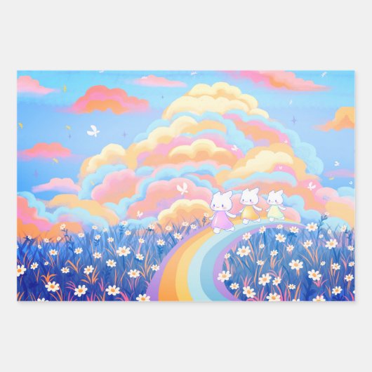 Niedliches Schleifpapier Geschenkpapier Set (Vorderseite 2)