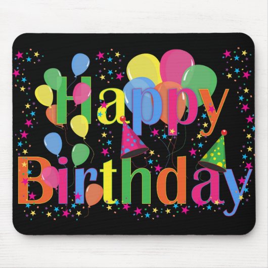 Niedliches schlichtes bunt fröhliches Geburtstag Mousepad (Vorne)