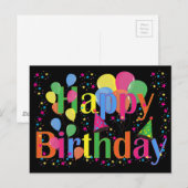 Niedliches schlichtes bunt fröhliches Geburtstag Postkarte (Vorne/Hinten)