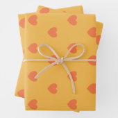 Niedliches schlichtes Gelb- und Orangenherz-Muster Geschenkpapier Set (Beispiel)
