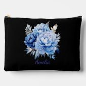 Niedliches, schlichtes Schwarz mit Blume Zubehörtasche (Vorderseite)