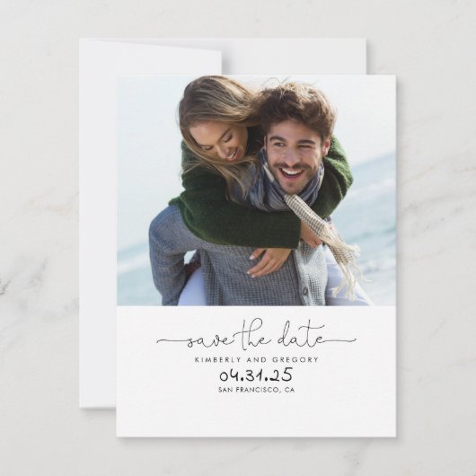 Niedliches schlichtes und elegantes Save the Date  (Vorderseite)