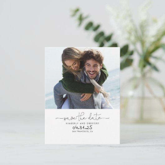 Niedliches schlichtes und elegantes Save the Date  (Stehend Vorderseite)