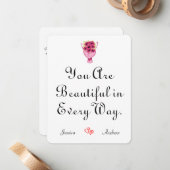 niedliches, schlichtes Valentin, Sweet for Couple Mitteilungskarte (Vorderseite/Rückseite Beispiel)