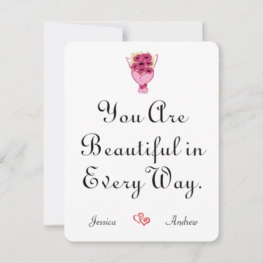 niedliches, schlichtes Valentin, Sweet for Couple Mitteilungskarte (Vorderseite)