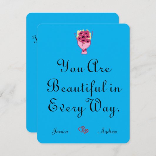 niedliches, schlichtes Valentin, Sweet for Couple Mitteilungskarte (Vorne/Hinten)