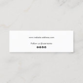 Niedliches Schlichtes White Script Social Media-Ne Mini Visitenkarte (Rückseite)
