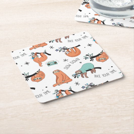 Niedliches Schlitzmuster Rechteckiger Pappuntersetzer (angewinkelt)