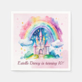 Niedliches Schloss Girls Geburtstag Serviette (Vorderseite)