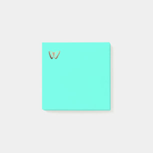 Niedliches Schmetterlingsdesign, hell Aquamarine P Post-it Klebezettel