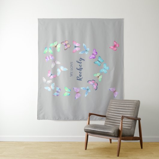 Niedliches Schmetterlingsherz Wandteppich (Beispiel)