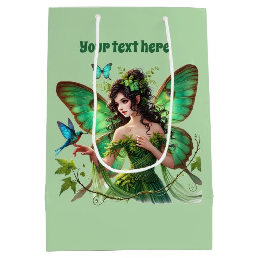 Niedliches Schmetterlingsmärchen, anpassbares Part Mittlere Geschenktüte (Rückseite)