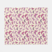 Niedliches Schmetterlingsmuster auf Beige Fleecedecke (Vorderseite (Horizontal))