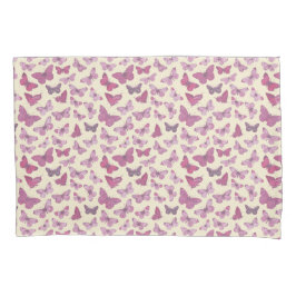 Niedliches Schmetterlingsmuster auf Beige Kissenbezug