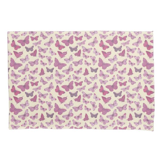 Niedliches Schmetterlingsmuster auf Beige Kissenbezug (Vorderseite)