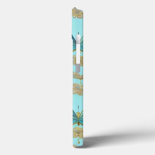 Niedliches Schmetterlingsmuster auf blauem Hinterg Case-Mate iPhone Hülle (Rückseite / Links)