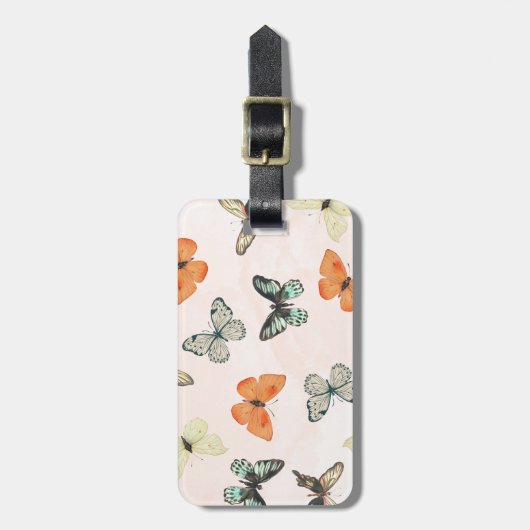 Niedliches Schmetterlingsmuster Gepäckstück Gepäckanhänger (Vorderseite vertikal)