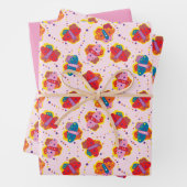 Niedliches Schmetterlingspapier im Stil der 60er J Geschenkpapier Set (Beispiel)