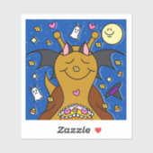 Niedliches Schneckenhappy Halloween Bat Vinyl Aufkleber (Blatt)