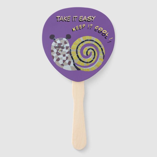 Niedliches Schneckenmosaik Nimm es Easy Paddle Han Fächer (Vorderseite)