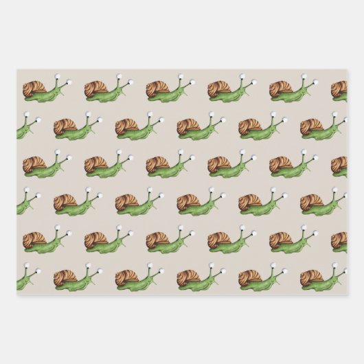 Niedliches Schneckenmuster Geschenkpapier Set (Vorderseite 2)