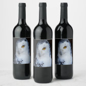 Niedliches Schneeauwl Weinetikett (Flaschen)