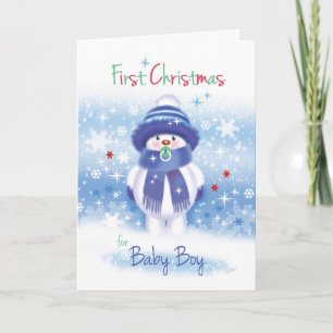 Niedliches Schneebaby, 1. Weihnachten, Baby Feiertagskarte