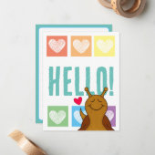 Niedliches Schneeballherz | Mitteilungskarte (Vorderseite/Rückseite Beispiel)