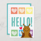 Niedliches Schneeballherz | Mitteilungskarte (Vorne/Hinten)