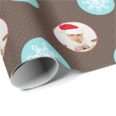 niedliches Schneeflocken Foto Packpapier (Rolleneckpunkt)