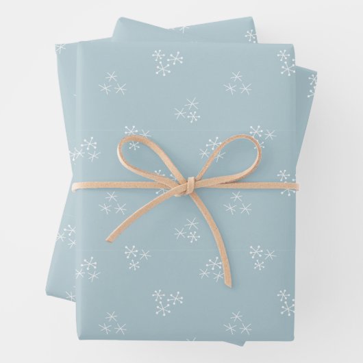 Niedliches Schneeflockenmuster Geschenkpapier Set (Beispiel)