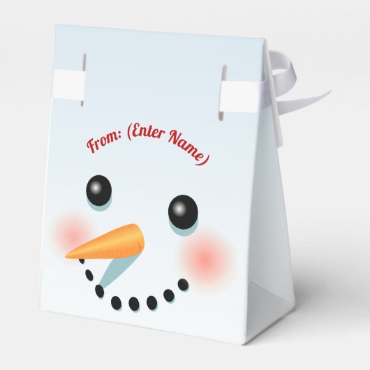 Niedliches Schneegesicht mit Karottennase Geschenkschachtel (Rückseite)