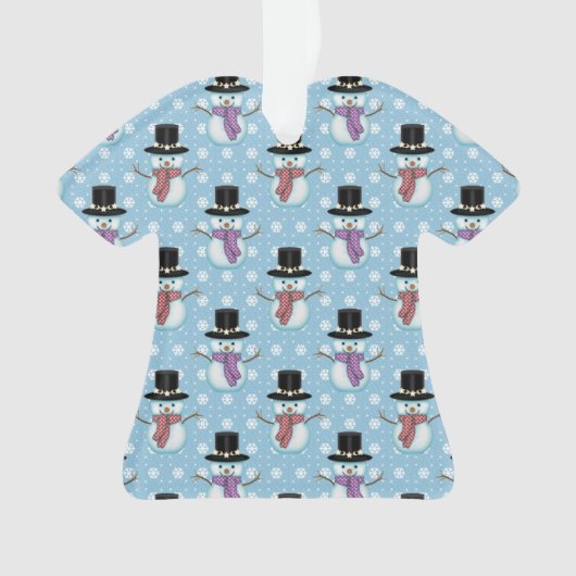 Niedliches Schneemann-Muster Ornament (Vorderseite)