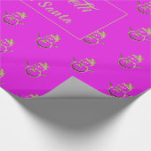 Niedliches Schneemann-Muster Rosa und Gold Weihnac Geschenkpapier (Ecke)