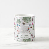 Niedliches Schneeschuhwandern Skipisten Landschaft Kaffeetasse (Mittel)