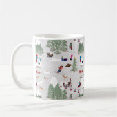 Niedliches Schneeschuhwandern Skipisten Landschaft Kaffeetasse (Links)