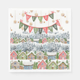 Niedliches Schneeweihdorf Serviette