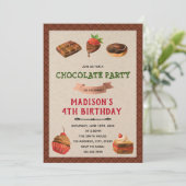 Niedliches Schokolade Party Einladung (Stehend Vorderseite)