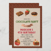 Niedliches Schokolade Party Einladung (Vorne/Hinten)