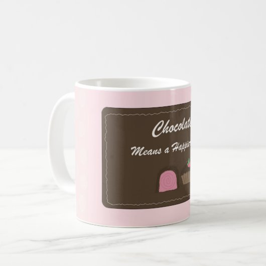 Niedliches Schokolade Sprichwort Kaffeetasse (Vorderseite Links)