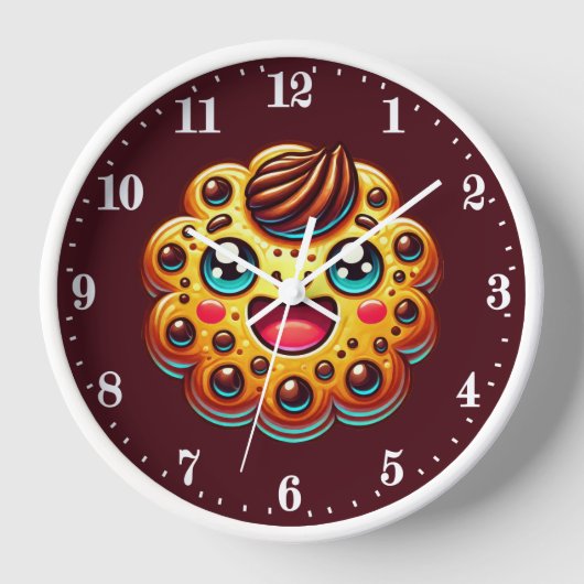 Niedliches Schokoladenkeks Uhr (Vorderseite)