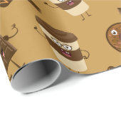 Niedliches Schokoladenmuster Geschenkpapier (Rolleneckpunkt)