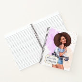 Niedliches schönes Roller Girl Spiral Notebook Notizblock (Innenseite)