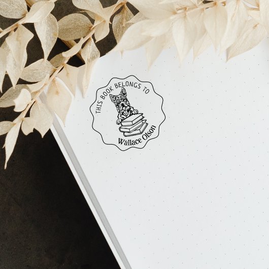 Niedliches schottisches Terrier Dog Book Gummistempel