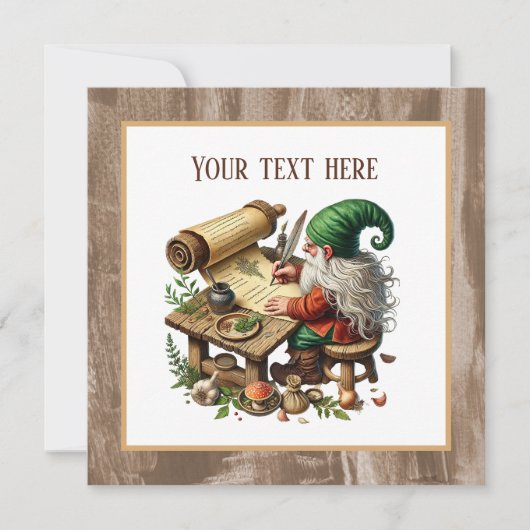 Niedliches Schreiben gnome Party Einladung (Vorderseite)