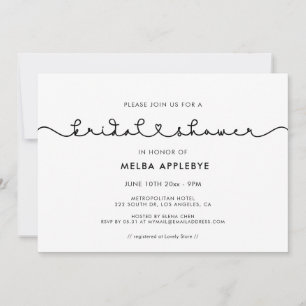Niedliches Schriftart-Brautparty Einladung