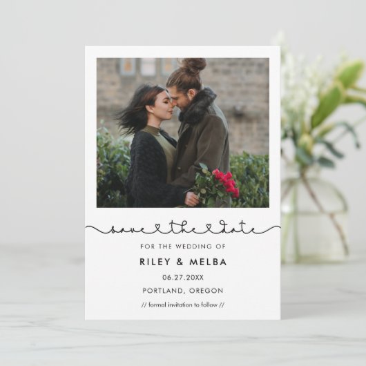 Niedliches Schriftart-Save the Date-Foto Save The Date (Stehend Vorderseite)