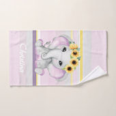 Niedliches schüchternes Elefantenmädchen mit Sonne Badhandtuch Set (Handtuch)