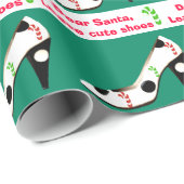Niedliches Schuh-Weihnachten rot und grün Geschenkpapier (Rolleneckpunkt)